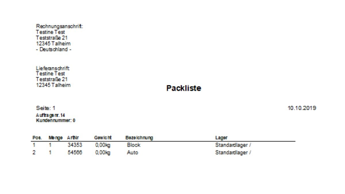 Individuell anpassbare Druckvorlage - Packliste
