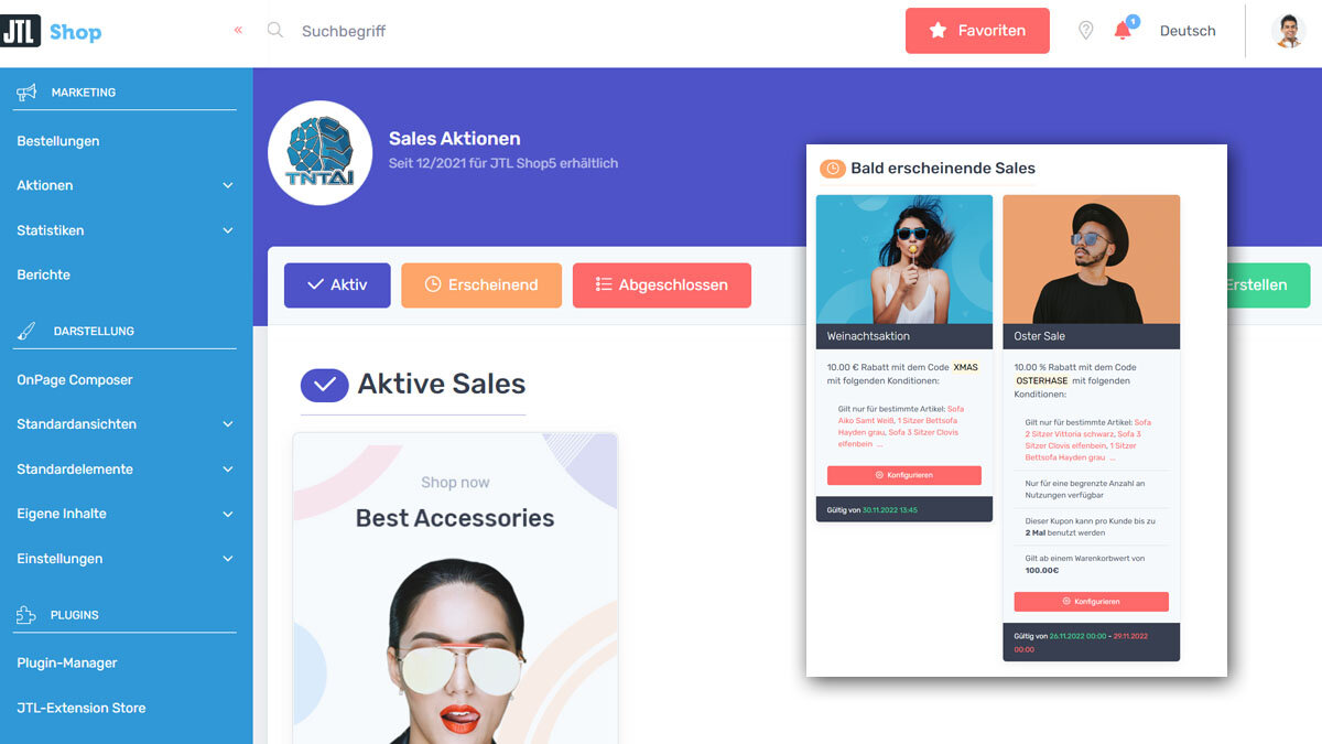 Planbare Sales Aktionen mit PopUp und Countdown