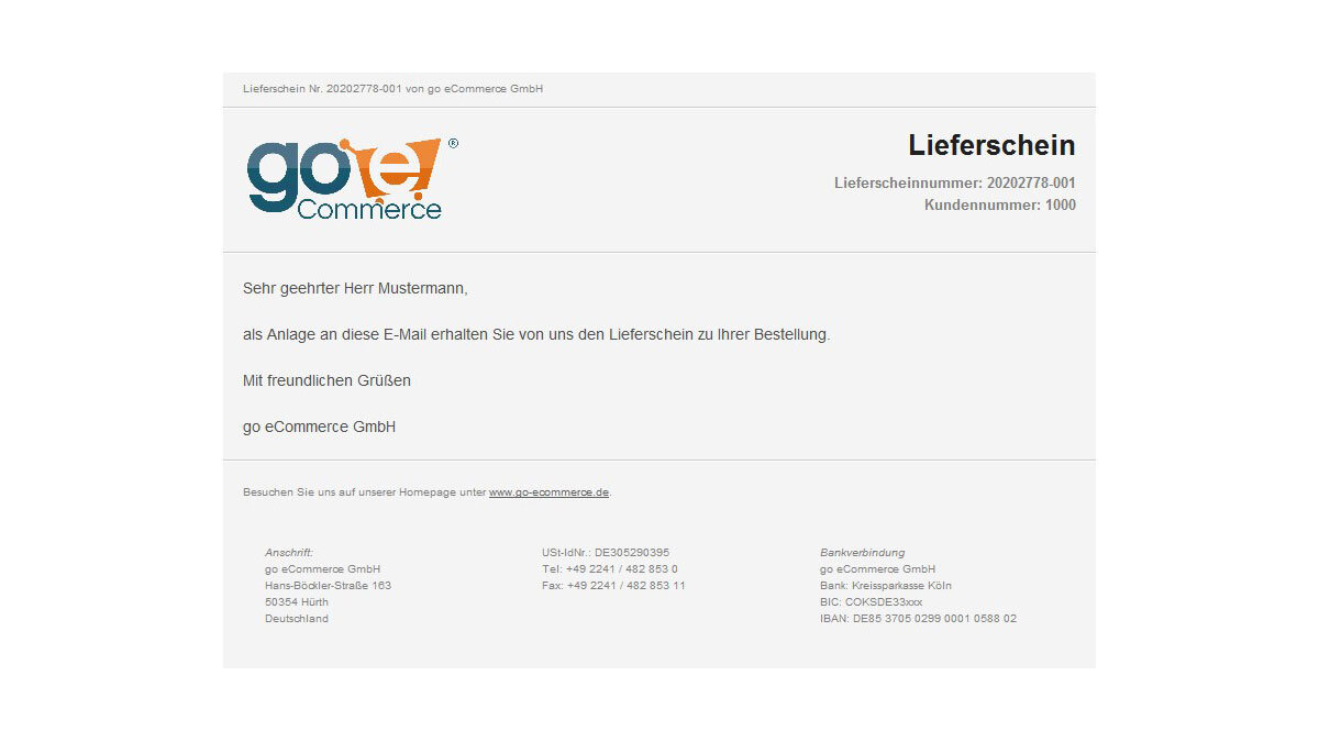 Mailtext Auftrag HTML