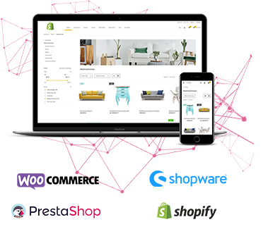 JTL-Connector ist die Schnittstelle zwischen Warenwirtschaft und den Shopsystemen WooCommerce, Shopware, PrestaShop und Shopify.